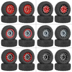 4PCS 1.3 Inches Tires Aluminum Alloy Wheel Rims Hubs for Land Rover TRX4M 1/18 Rock Crawler RC Cars Vehicles Models Spare Parts Accessories A Version