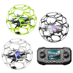 T26 フライングフットボール WiFi FPV HDカメラ付き 光学フローホバリングヘッドレスモード 360°スタントスピンハイライト LED ライト キッズギフト 2.4G 4CH 6軸ブラシレスリモコン RC トイズドローンクアッドコプター RTF