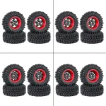 4PCS Upgraded Tires Carbon Fiber Wheel Rims for FMS SCX24 TRX4M 1/18 RC Cars Vehicles Models Spare Parts Accessories