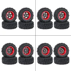 4PCS Upgraded Tires Carbon Fiber Wheel Rims for FMS SCX24 TRX4M 1/18 RC Cars Vehicles Models Spare Parts Accessories