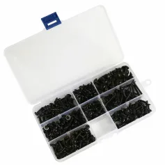 340Pcs Pan Head Tapping Screw Cross Head M3/M3.5/M4/M4.8 Self Tapping Screw Set Assortment Kit Black Furniture Carbon Steel