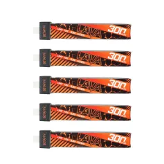 5 peças BetaFPV 3,8 V 300 mAh 75C 1S Bateria LiHV de alto desempenho Processo de dobramento em Z Conector BT2.0 para drone de corrida Air65 FPV