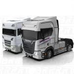 WENNANFENG BRRRRT S917 RTR 1/43 2.4G 4WD Mini RC Car Tractor Semi Truck Built-In Gyro Full Proportional Drift Dual Speed LED Lights Racing Vehicles Models Engineering Remote Control Toys