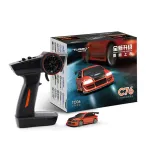 Turbo Racing C76 RTR 1/76 2.4G RWD Mini Drift RC Car Sports TC06 Chassis New Upgrade Motor THR-Curve Shocking Adjustable Wheelbase Micro LED Lights Full Proportional Vehicles Model Toys