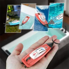 HC 804 2.4G Mini Uzaktan Kumanda Yüksek Hızlı RC Tekne LED Işık Palm Yaz Su Geçirmez Oyuncak Çift Motor Havuz Göller Araçlar Modeller