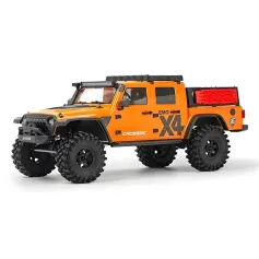 CROSSSRC EMO X4 1/8 2.4G 4WD 50km/h Carro RC Rock Crawler Big Leopard Off-Road Escalada Caminhão Luz LED Pickup Veículos de Resgate Modelos Brinquedos Dianteiro Traseiro Diferencial Bloqueado