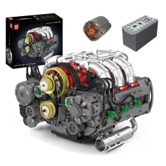 Mould King 10181 Tekninen auton moottorilelut Moottoroitu flat-6 moottori Rakennuspalikka tiilinen kokoonpanomoottorisarja 2375 PCS Lasten joululahja