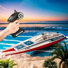 Mobee YK25-002 RTR 2.4G RC-veneen pikavene vedenpitävä LED-valo kaksoismoottorit kauko-ohjattava laivan nopeat ajoneuvomallit