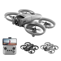 PJC D16 WiFi FPV con doppia telecamera, flusso ottico regolabile elettricamente a 180°, volo stazionario, evitamento automatico degli ostacoli, protezione del cerchio, regali per bambini, 2.4G 4CH, telecomando a 6 assi, giocattoli RC, drone quadricottero   