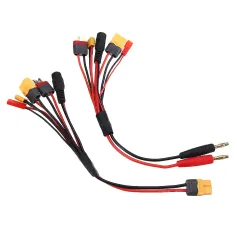 Cabo adaptador de carregador banana de 20 cm 20AWG 4,0 mm para XT60 XT30 DC5.5 T Plug para carregador IMAX B6 ISDT