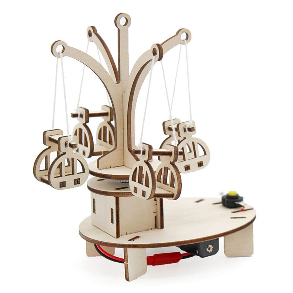 Wooden Rotating Flying Chair Model Assembly Kit DIY Children's Science Experiment Education Toy Student Technology Small Production