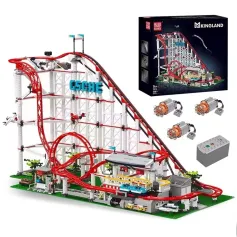 MOULD KING 11014 Motorized Rolle Loop Coaster Creative Building Block Brick Assembly Kit 3646+PCS Compatible With 10303 Set Kids Toys Christmas Gift