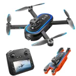 YLR/C S186 WiFi FPV with 5.9inch LCD Screen Controller HD Dual Camera Servo Gimbal 360° Obstacle Avoidance Brushless Foldable RC Drone Quadcopter RTF