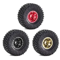 4PCS 1.0 Inch Aluminum Alloy Blade Wheels Gravel Tires Spare Parts for SCX24 FMS24 TRX4M RC Climbing Car Vehicle Models Accessories