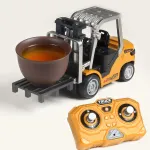 555-99 RTR 1/64 2.4G Mini RC Car Alloy Forklift Support App Remote Controlled Engineering Vehicle Desktop Toys Model Collection Gift For Boys