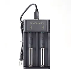 2 Slots 18650 Battery Charger Type-C for 4.2V Rechargeable Lithium 10440/14500/14650/16340/17500/17670/18350/18500/18650/26650/21700 Batteries