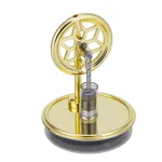 K311 Golden Mini Low Temperature Stirling Engine Model Aluminum Alloy Difference Steam Power Piston Physics Experiment Science Discovery Production Invention Desktop Decorations Collection Toys