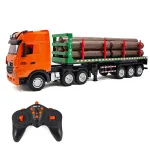 HuiNa Toys 1313 1/18 2.4G 9CH RC Car Woods Trasport Truck Wireless Remote Control LED Light Sound 270° Rotation High-Side Engineering Vehicles Models Toys