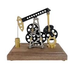 NIKOLATOY Alloy Manual Oil Pump Model Creative Movable Desktop Ornaments Science Education Discovery Toys Kids Children Gifts