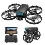 WLRC M8 WiFi FPV with Folded 4.3\\ LCD Screen Controller HD Camera Servo Gimbal Optical Flow Hover Brushless LED Foldable Pocket RC Drone Quadcopter RTF