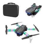 YLR/C E99D WiFi FPV with HD Dual Camera Lighting Arms Optical Flow Positioning Colorful LED Light Foldable RC Drone Quadcopter RTF