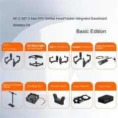 XF C-20T 3-Axis FPV Gimbal HeadTracker Integrated Baseboard All-In-One Edition for DJI O4/ O4 PRO with Wireless Kit