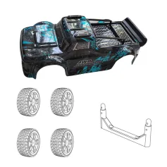MJX 14301 14302 RC Car Body Shell Assembly with Four Tires Spart Parts 1430A 1430B