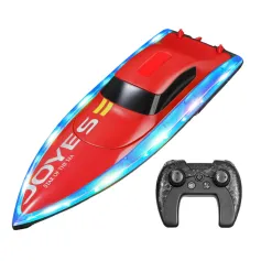 4DRC S7 RTR 2.4G RC Boat Waterproof Speedboat LED Light High Speed Remote Control Ship Dual Motors Vehicles Models Toys