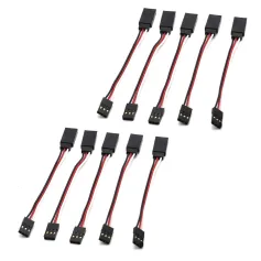 10 PCS JR Plug Male to Female Servo Extension Cable 3P 100mm 30Core for Futaba and JR Servos / RC Cars Airplanes Helicopters