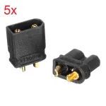 5 X AMASS XT30U Plug 2mm Black Female Male Banana Plug Connector 