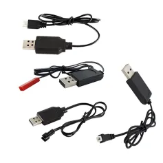 1S 3.7V USB Charging Cable Charger Micro-USB PH1.25 JST SM Plug for RC Drone Quadcopter Lipo Battery