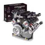 K96206 V8 Engine Model Brick MOC Technical Car Building Block for Lamborghini with LED Lights App Controlled Assembly Kit 715PCS Kit Toys Chrismas Gifts