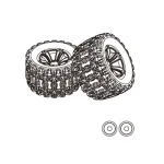 2PCS MJX 1/10 10208 RC Car Spare Parts Wheels Tires 1015A