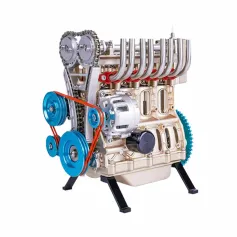 DM13 TECHING Car Engine Assembly Kit Full Metal 4 Cylinder Building Science Educational Toys Gift