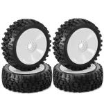 4Pcs Tires Wheel Rims 17mm Hex for 1/8 Nitro Off Road RC Car HSP HPI Kyosho ZD Hongnuo Redcat Trxs Parts