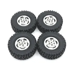 4PCS Upgraded Metal Rims Tires Wheels MNRC MN82 for TOYOTA Land Cruiser LC79 1/12 WPL 1/16 RC Cars Vehicles Models Spare Parts
