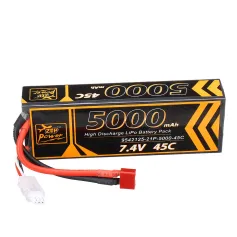 ZOP Power 7.4V 5000mAh 45C 2S Lipo Pil T Fişi 1/10 RC Yarış Arabası için