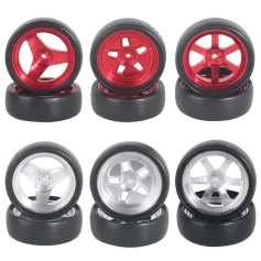 4PCS LDRC LD1801 LD1802 LD1803 LD1804 1/18 RC Car Upgraded Parts Drift Tires Metal Wheel Rims/Racing Tyres Vehicles Models Spare Accessories