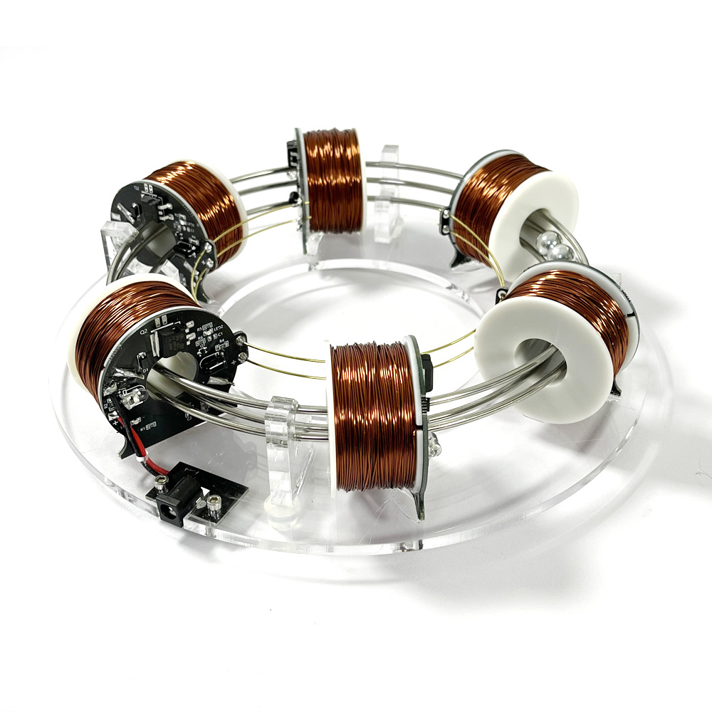 NIKOLATOY Electromagnetic Coil Accelerator 6 Coils DIY Creative Novel High-Tech Desktop Ornaments Science Discovery Physics Enlightenment Toys