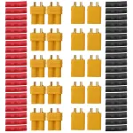 10 Pair URUAV XT30U Male Female Bullet Connectors Power Plug with Heat Shrink Tubing for Lipo Batter