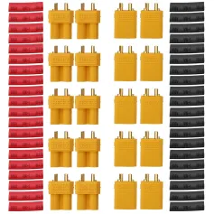 10 Pair URUAV XT30U Male Female Bullet Connectors Power Plug with Heat Shrink Tubing for Lipo Batter