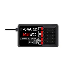 HOTRC F-04A 2.4GHz 4CH PWM Receiver Compatible with HT-5A HT-6A HT-8A HT-10 DS600 DS800 DS-4A DS-6A CT-6A CT-8A CT-6B CT-8B Radio Transmitter for RC Car Boat Aircraft Tank