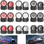 4PCS Eight-Character Pattern Racing Road Wheel Tire Spare Parts for ARRMA 1/7 Firebird FELONY Mustang GT Flat Race RC Car Vehicle Models Accessories