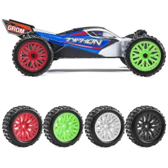 4PCS Upgraded Tires Wheel Rims for ARRMA TYPHON GROM ARA2106 1/18 2S RC Cars Vehicles Models Spare Parts Accessories W208
