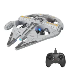 DWI ES101 PRO 2.4G EPP Foam Spaceship Hover Fighter Glider Air Pressure Altitude Hold Mode 360° Roll 4 Turbofans 4CH LED RC Drone Airplane Quadcopter RTF