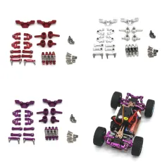 Upgraded Metal Parts Set Steering Cup Rear Wheel Seat Suspension Arm Upper Linkage Rod Shock Absorber for Wltoys 284131 284010 284161 K989 K969 1/28 RC Cars Vehicles Models Accessories