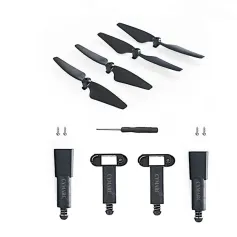 Spring Heightened Extended Landing Gear Skid Shock Absorber Leg Tripod with Propeller Props Blade Set for SJRC F22 / F22S 4K PRO RC Drone Quadcopter