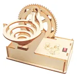 DIY Technology Small Production Wooden Electric Track Steel Ball Slide for Primary Secondary School Students Handmade Building Block Assembly Toys