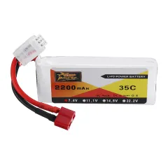 ZOP Power 7.4V 2200mAh 35C 2S Lipo Battery T Plug for Wltoys 124019 144001 10428 10428A/B/C/A2/B2/C2 K949 RC Car