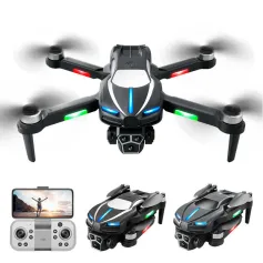 WLRC M2 Three Camera WiFi FPV with HD 3 Lens Electric Adjustment 360° Obstacle Avoidance Optical Flow Positioning LED Horse Racing Lights Brushless Foldable RC Drone Quadcopter RTF